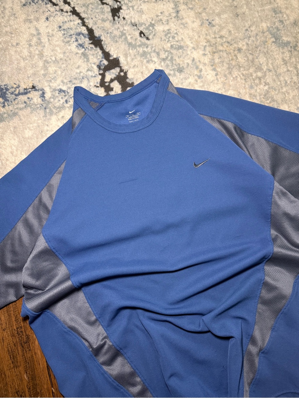 Nike Dri-FIT Blue Gray Mesh Training Shirt – Size Medium